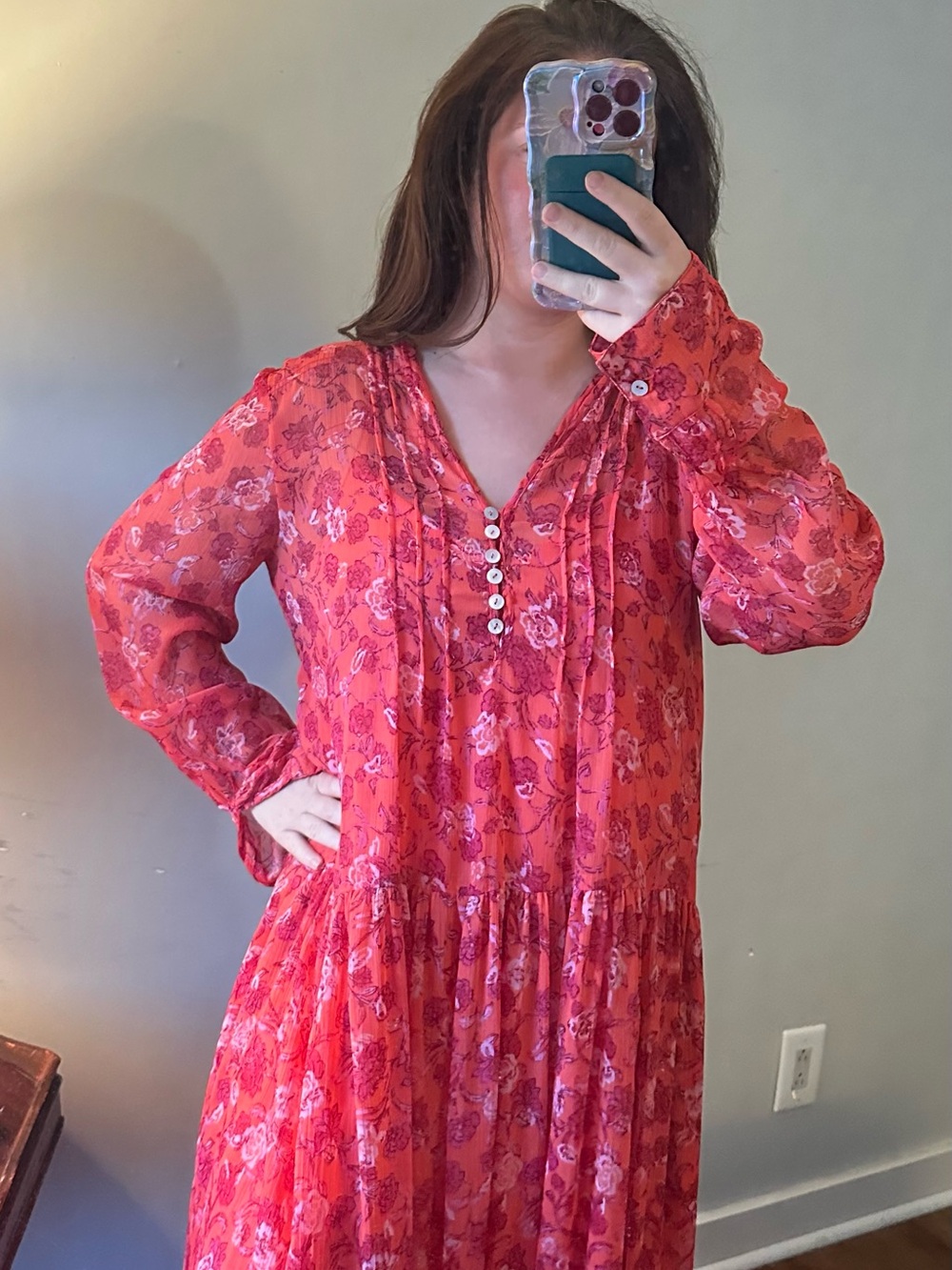 Free people Long Sleeve Maxi Dress